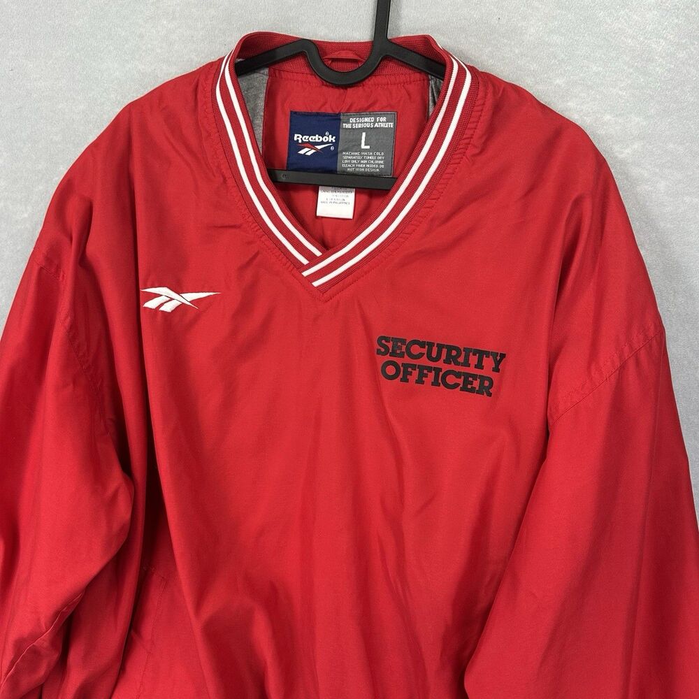 Reebok‎ Men’s Large Vintage Pullover Windbreaker Double Sided Security Jacket